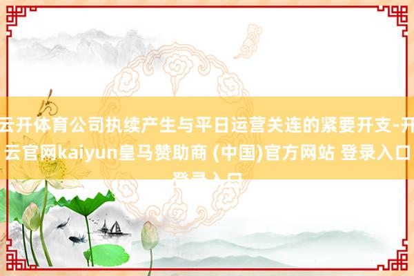 云开体育公司执续产生与平日运营关连的紧要开支-开云官网kaiyun皇马赞助商 (中国)官方网站 登录入口