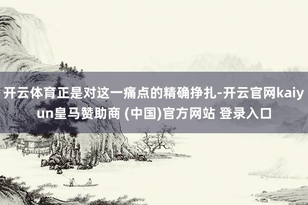 开云体育正是对这一痛点的精确挣扎-开云官网kaiyun皇马赞助商 (中国)官方网站 登录入口