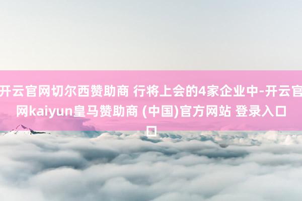 开云官网切尔西赞助商 行将上会的4家企业中-开云官网kaiyun皇马赞助商 (中国)官方网站 登录入口