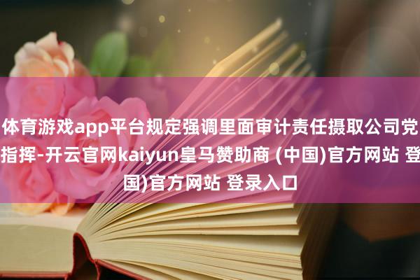 体育游戏app平台规定强调里面审计责任摄取公司党委全面指挥-开云官网kaiyun皇马赞助商 (中国)官方网站 登录入口