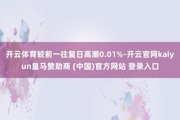 开云体育较前一往复日高潮0.01%-开云官网kaiyun皇马赞助商 (中国)官方网站 登录入口