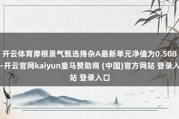 开云体育摩根景气甄选搀杂A最新单元净值为0.508元-开云官网kaiyun皇马赞助商 (中国)官方网站 登录入口
