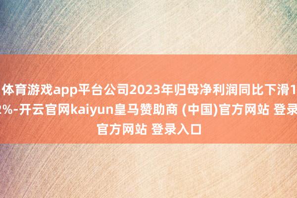 体育游戏app平台公司2023年归母净利润同比下滑15.42%-开云官网kaiyun皇马赞助商 (中国)官方网站 登录入口